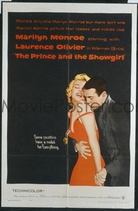 1052 PRINCE & THE SHOWGIRL linenbacked one-sheet movie poster '57 Marilyn Monroe